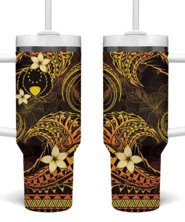 Floral Tropical Tumbler With Handle & Straw - Insulated Travel Mug For Hot & Cold Drinks - 20Oz