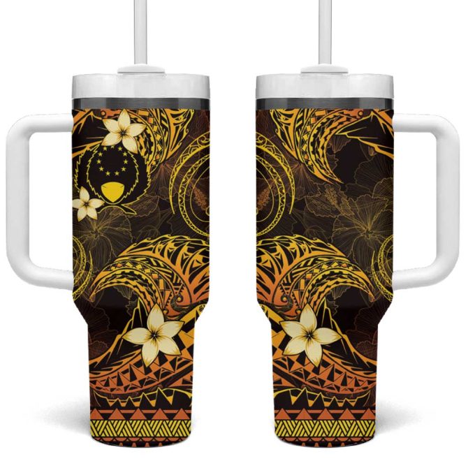 Floral Tropical Tumbler With Handle & Straw - Insulated Travel Mug For Hot & Cold Drinks - 20Oz