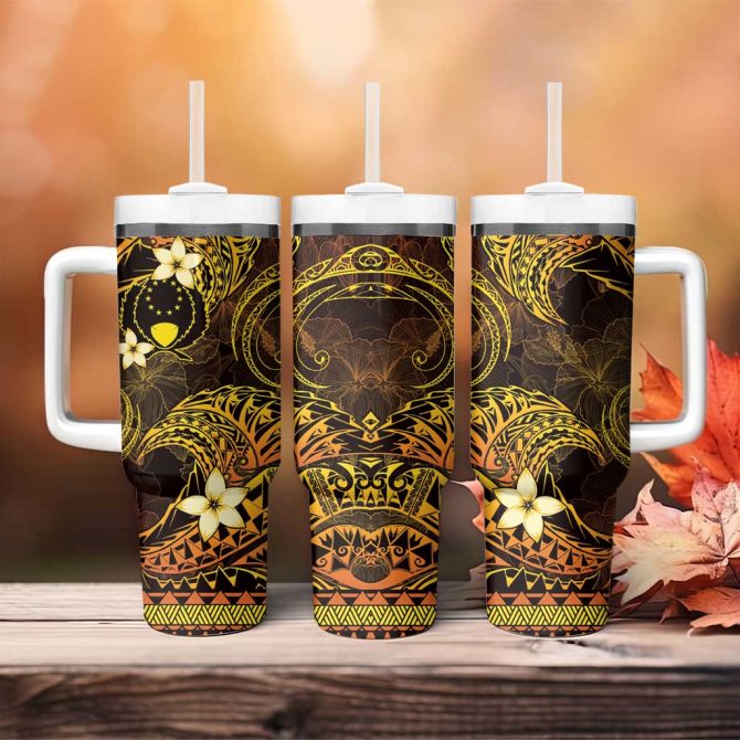 Floral Tropical Tumbler With Handle & Straw - Insulated Travel Mug For Hot & Cold Drinks - 20Oz - Image 4