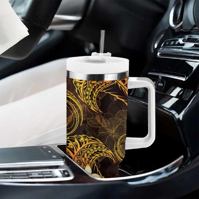 Floral Tropical Tumbler With Handle & Straw - Insulated Travel Mug For Hot & Cold Drinks - 20Oz - Image 8