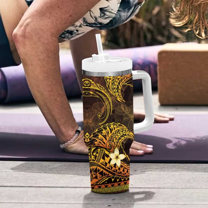 Floral Tropical Tumbler With Handle & Straw - Insulated Travel Mug For Hot & Cold Drinks - 20Oz - Image 6