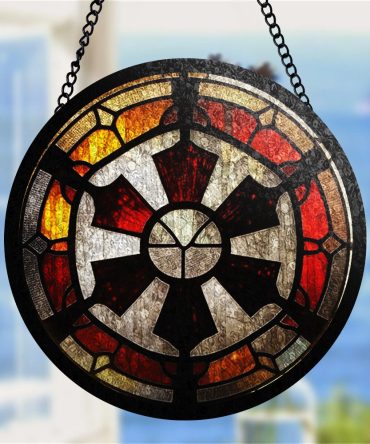 Stunning Stained Glass Sun Catcher - Vibrant Round Window Hanging Art Decor