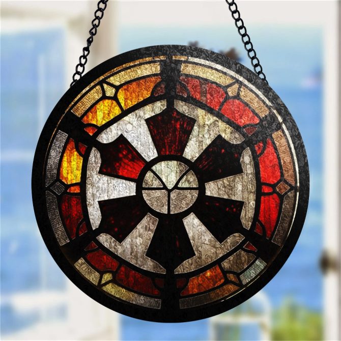 Stunning Stained Glass Sun Catcher - Vibrant Round Window Hanging Art Decor
