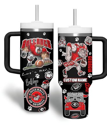Custom Bulldogs Tumbler Mug With Handle & Straw - Perfect For Georgia Fans!