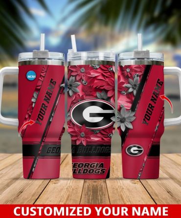 Custom Georgia Bulldogs Tumbler – Personalized Name, 20Oz Insulated Travel Mug For Fans