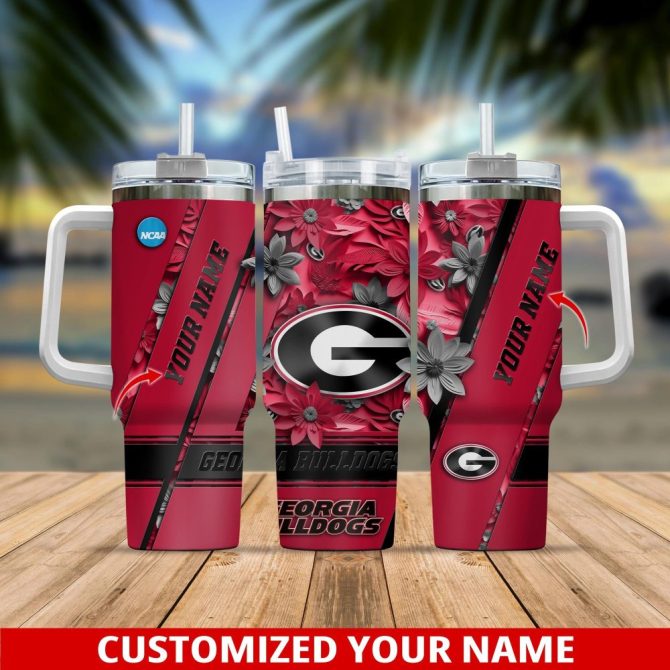 Custom Georgia Bulldogs Tumbler – Personalized Name, 20Oz Insulated Travel Mug For Fans