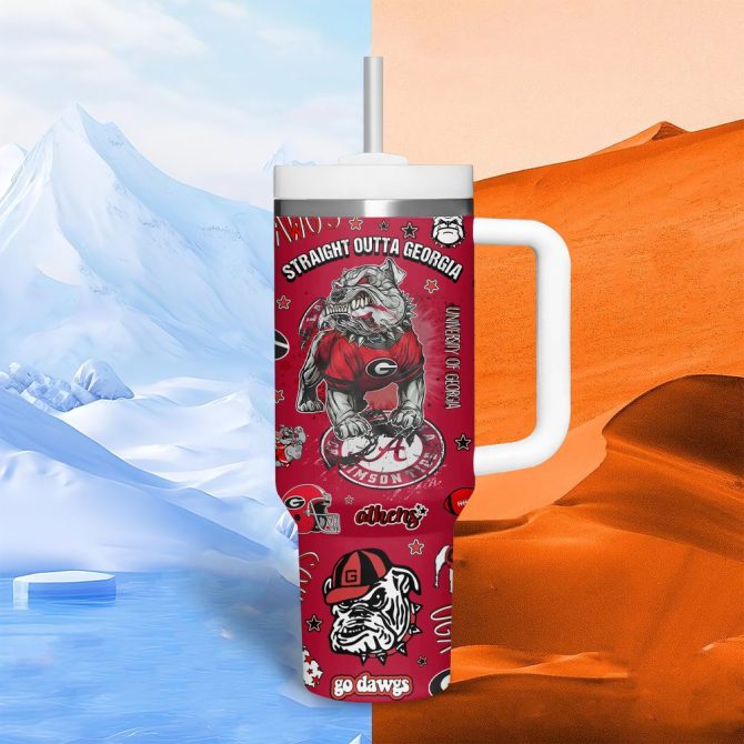 Georgia Bulldogs Tumbler Mug - Red & Black Fan Design , Go Dawgs! Perfect Gift For Uga Fans - Image 5