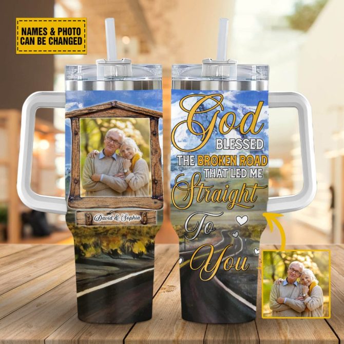 Custom Photo Tumbler With Handle - Personalized Gift With Names & Quotes - Perfect For Couples - Image 9