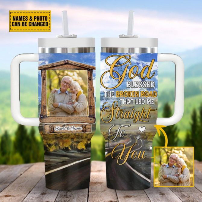 Custom Photo Tumbler With Handle - Personalized Gift With Names & Quotes - Perfect For Couples - Image 10