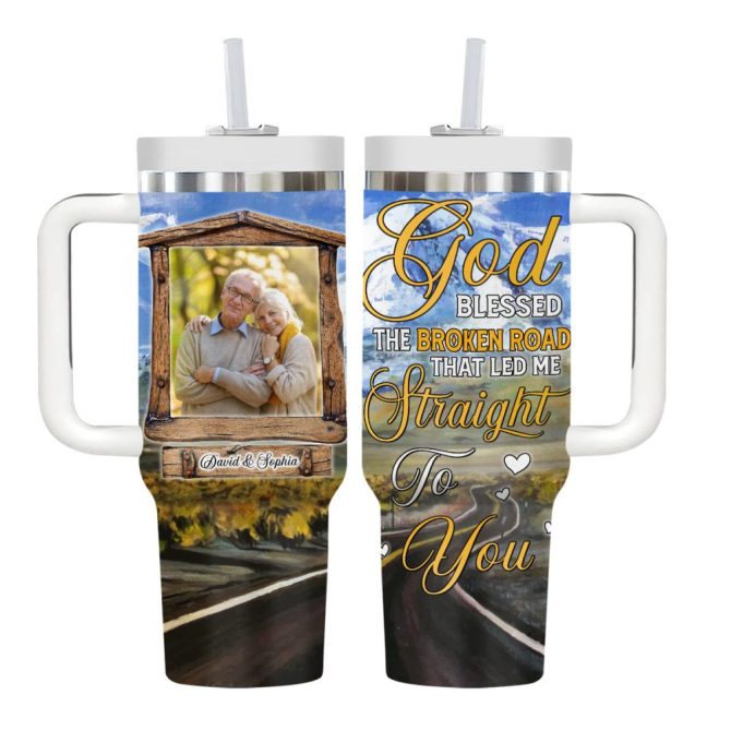 Custom Photo Tumbler With Handle - Personalized Gift With Names & Quotes - Perfect For Couples - Image 8