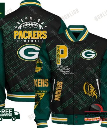 Green Bay Packers Varsity Jacket - Premium Fan Gear, Free Shipping, Express Delivery