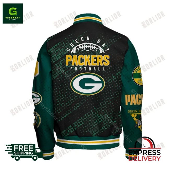 Green Bay Packers Varsity Jacket - Premium Fan Gear, Free Shipping, Express Delivery - Image 3