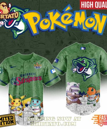 Limited Edition Pokémon Gwinnett Stripers Jersey - High Quality, Fast Delivery!