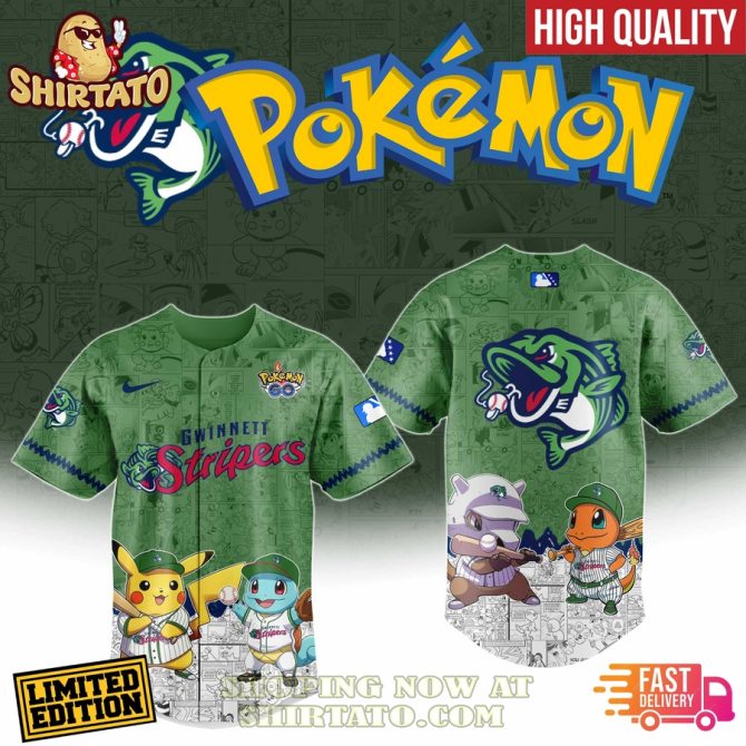 Limited Edition Pokémon Gwinnett Stripers Jersey - High Quality, Fast Delivery!