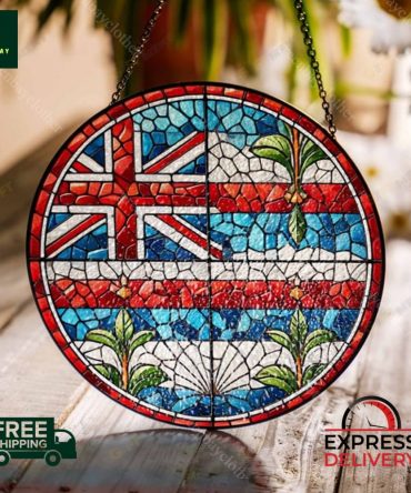 Stunning Hawaiian Flag Stained Glass Suncatcher