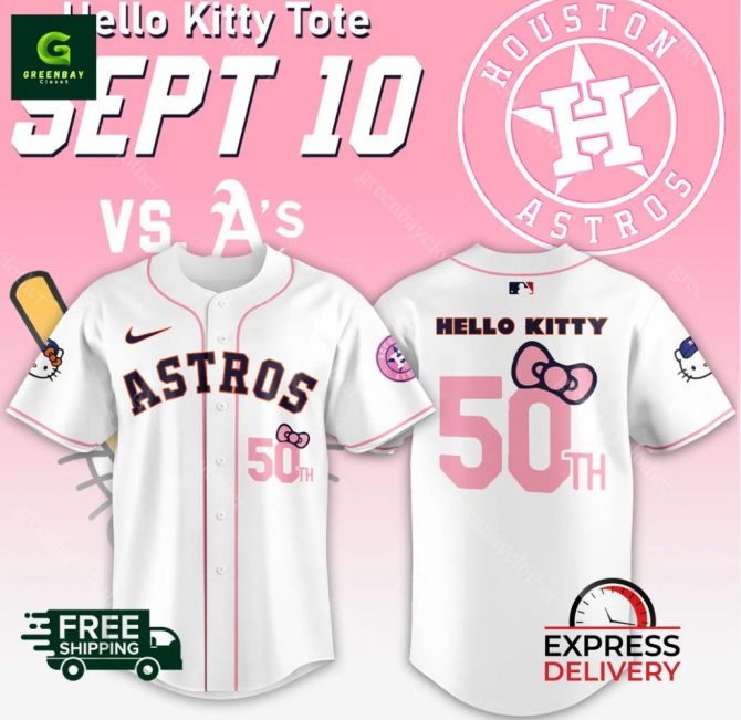 Get Your Limited Edition Houston Astros X Hello Kitty 50Th Jersey - Free Shipping!