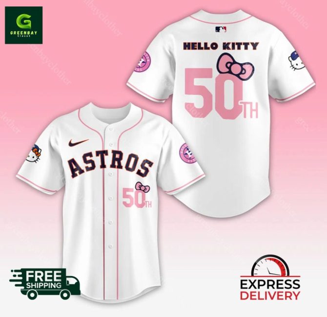Get Your Limited Edition Houston Astros X Hello Kitty 50Th Jersey - Free Shipping! - Image 2