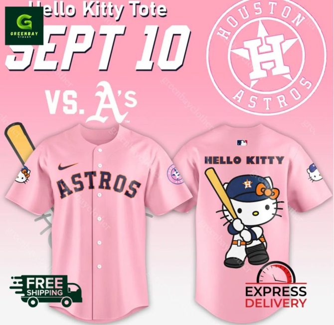 Limited Edition Hello Kitty Astros Pink Jersey – Free Shipping & Express Delivery! - Image 2