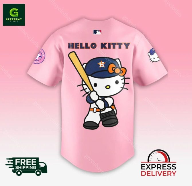Limited Edition Hello Kitty Astros Pink Jersey – Free Shipping & Express Delivery! - Image 4