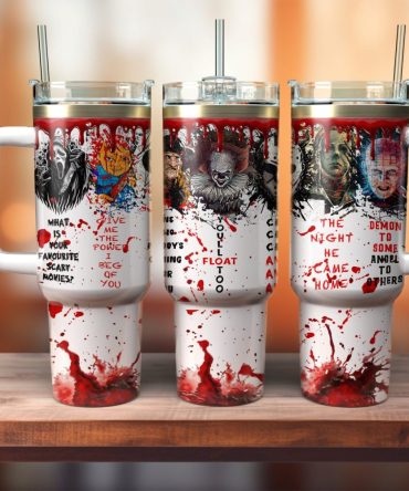 Horror Movie Characters Movies Custom Quencher 40Oz Stainless Steel Tumbler With Handle