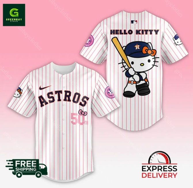 Houston Astros X Hello Kitty Limited Edition Jersey - Free Shipping & Express Delivery! - Image 2