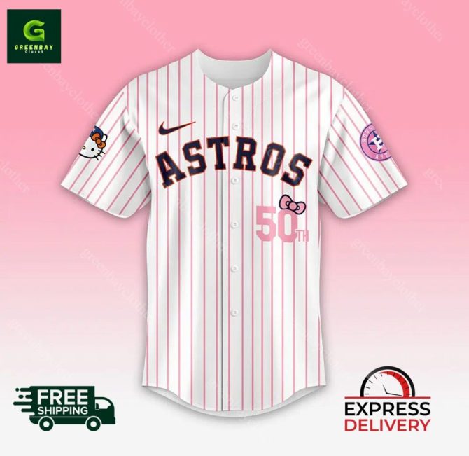 Houston Astros X Hello Kitty Limited Edition Jersey - Free Shipping & Express Delivery! - Image 3