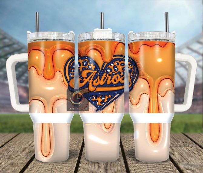 Astros Fan Tumbler With Handle - 20Oz Insulated Travel Mug, Spill-Proof Lid & Straw