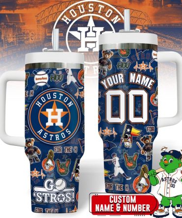 Customizable Houston Astros Tumbler – Personalize With Your Name & Number – Perfect Gift For Fans