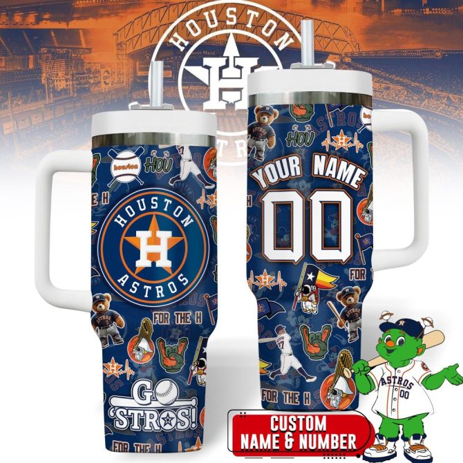 Customizable Houston Astros Tumbler – Personalize With Your Name & Number – Perfect Gift For Fans