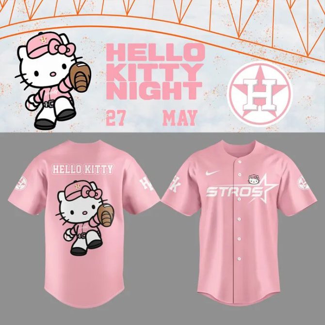 Limited Edition Hello Kitty Astros Pink Jersey – Perfect For Fans & Collectors!