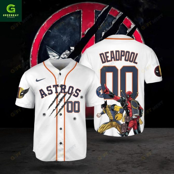 Astros Baseball Jersey With Deadpool Design – Limited Edition Fan Gear