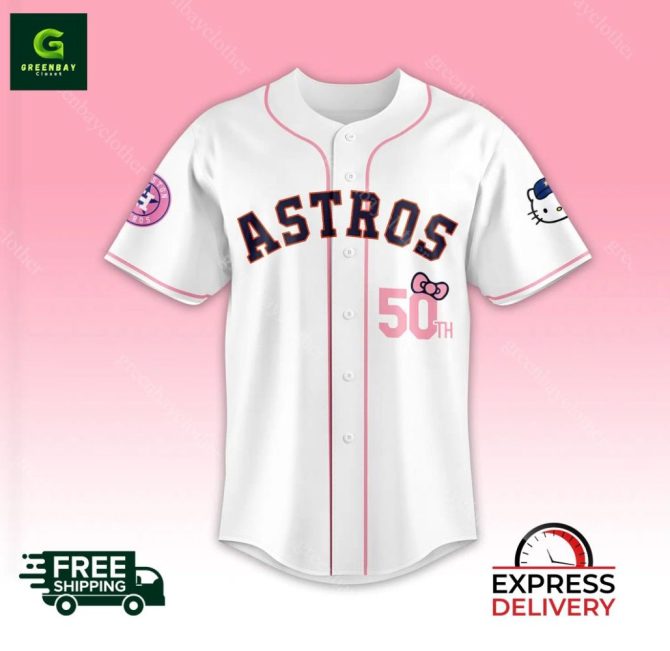 Custom Hello Kitty Astros Jersey - Personalize With Name & Number, Free Shipping! - Image 2