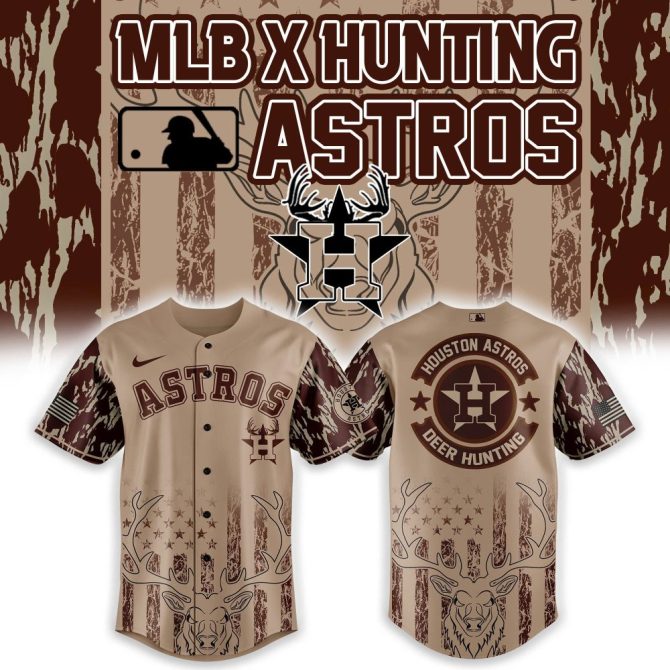Limited Edition Mlb X Hunting Astros Jersey - Perfect For Fans & Outdoor Enthusiasts!