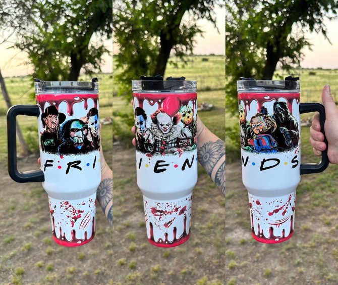 Horror Friends Travel Mug - 30Oz Insulated Tumbler For Coffee & More