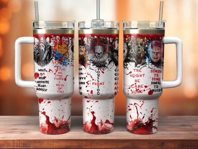 Horror Movie Fan Travel Mug – Stainless Steel, Spill-Proof, 20Oz – Perfect For Scary Film Lovers!