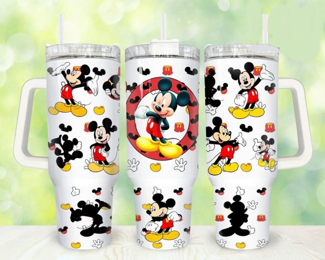Disney Mickey Mouse Tumbler With Straw - 20Oz Double-Walled Insulated Mug For Kids & Adults