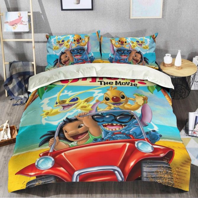 Cozy Up With Stitch The Movie Bedding Set - Vibrant Cartoon Design For Kids' Room Fun - Image 2