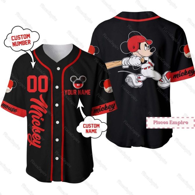 Custom Mickey Baseball Jersey – Personalize Name & Number – Perfect Gift For Fans!