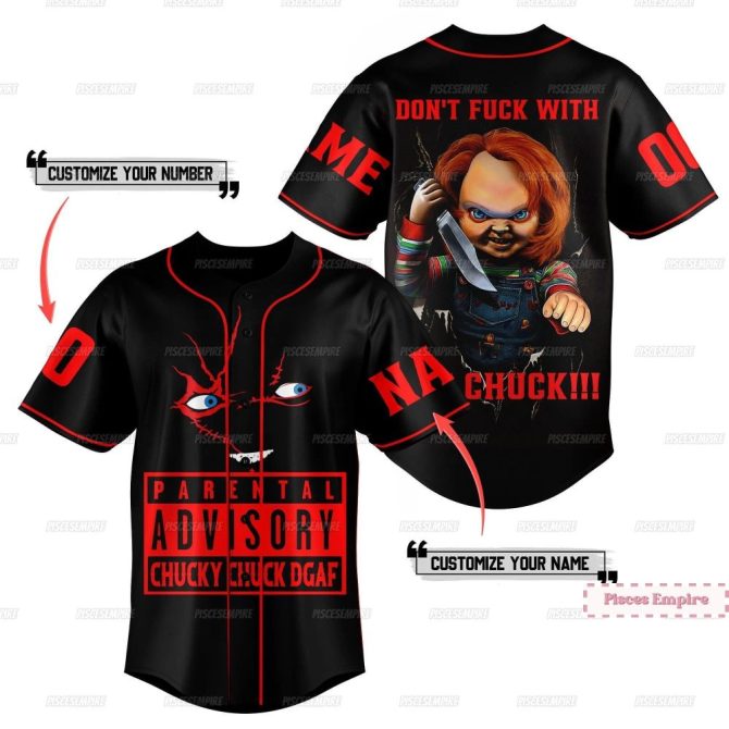 Customizable Chucky Horror Baseball Jersey – Personalized Name & Number