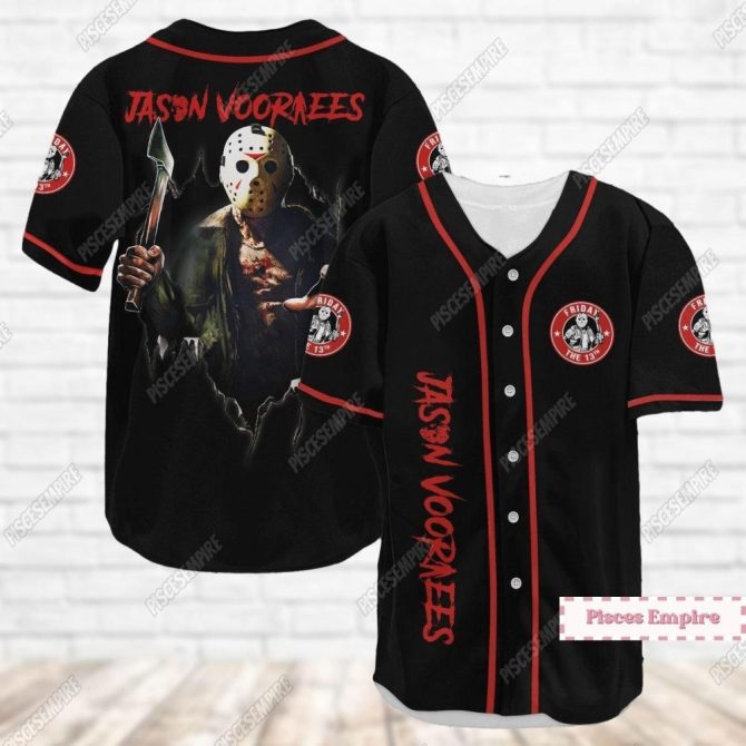 Jason Voorhees Baseball Jersey - Friday The 13Th Horror Fan Apparel