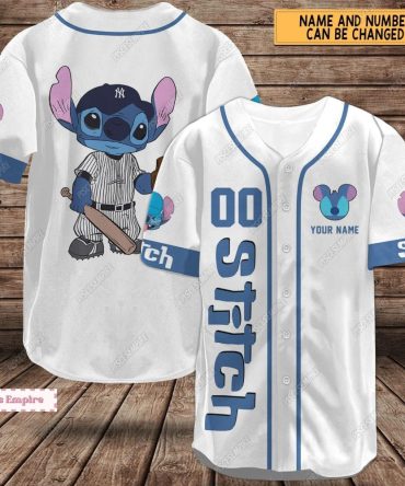Customizable Stitch Baseball Jersey - Personalized Name & Number - Unique Gift Idea