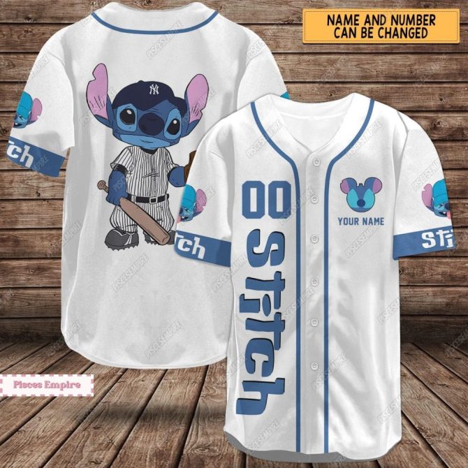 Customizable Stitch Baseball Jersey - Personalized Name & Number - Unique Gift Idea