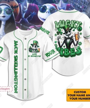 Custom St. Patrick'S Day Baseball Jersey - Lucky Vibes & Name Personalization