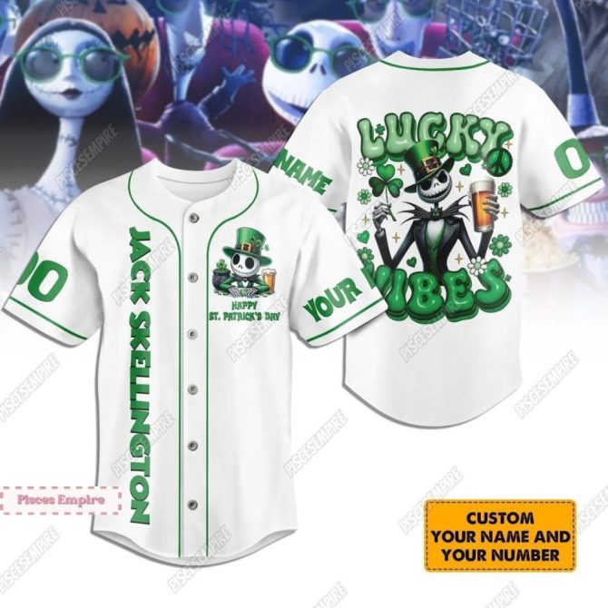 Custom St. Patrick'S Day Baseball Jersey - Lucky Vibes & Name Personalization