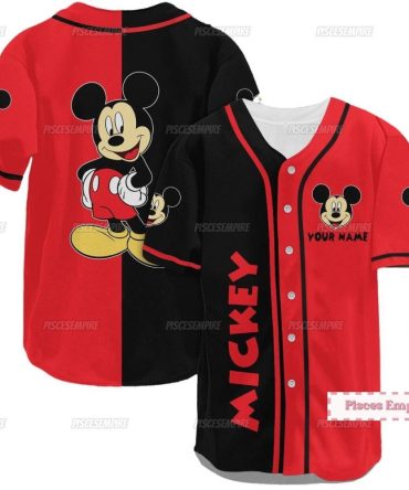 Personalized Mickey Mouse Baseball Jersey - Custom Name & Iconic Design