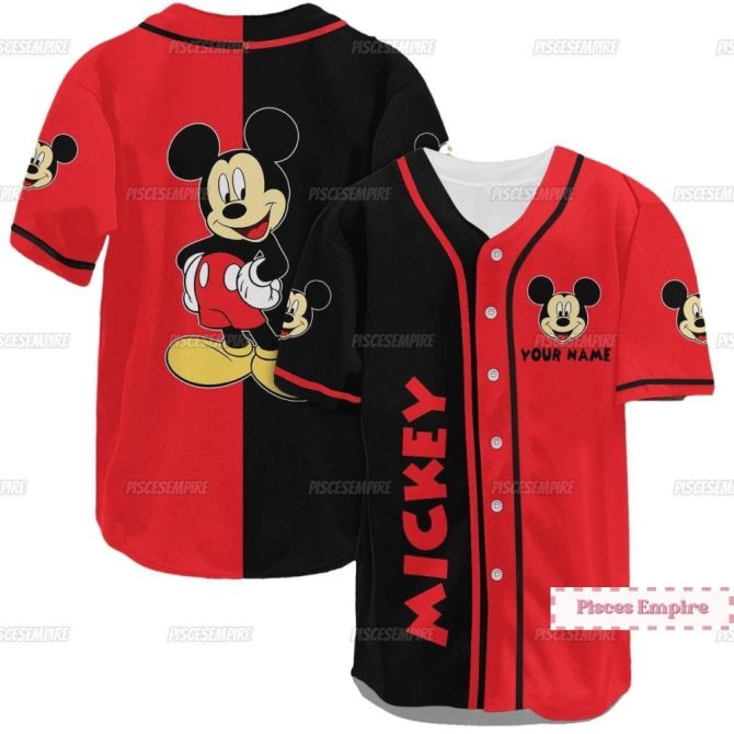 Personalized Mickey Mouse Baseball Jersey - Custom Name & Iconic Design