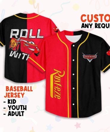 Customizable Kids/Adult Baseball Jersey - Lightning Mcqueen Theme - Perfect Gift!