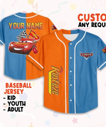 Custom Cars Baseball Jersey – Kids/Youth/Adult – Personalize With Your Name!