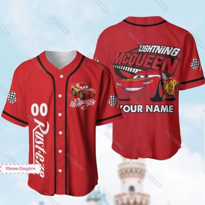 Personalized Lightning Mcqueen Racing Jersey - Custom Name Kids Shirt