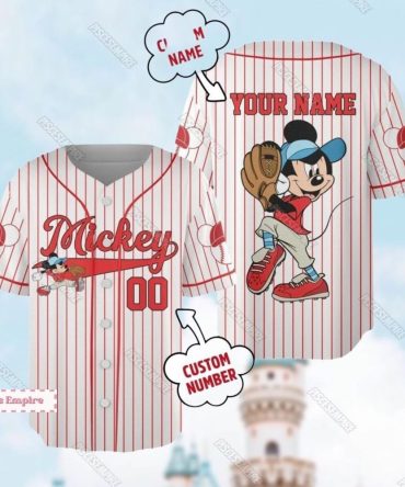Custom Mickey Baseball Jersey - Personalize With Your Name & Number!